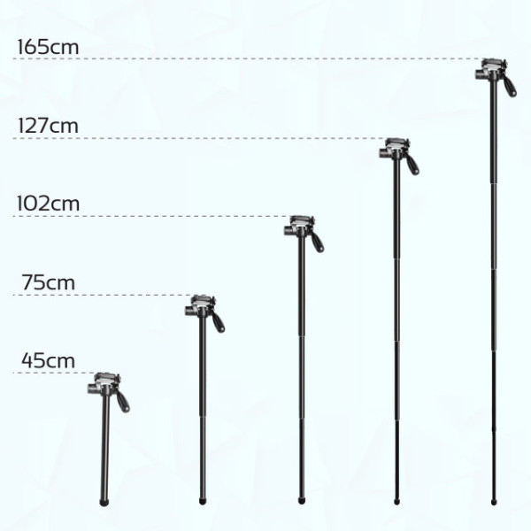 Алюмінієвий штатив із вбудованим моноподом 55cm-178cm